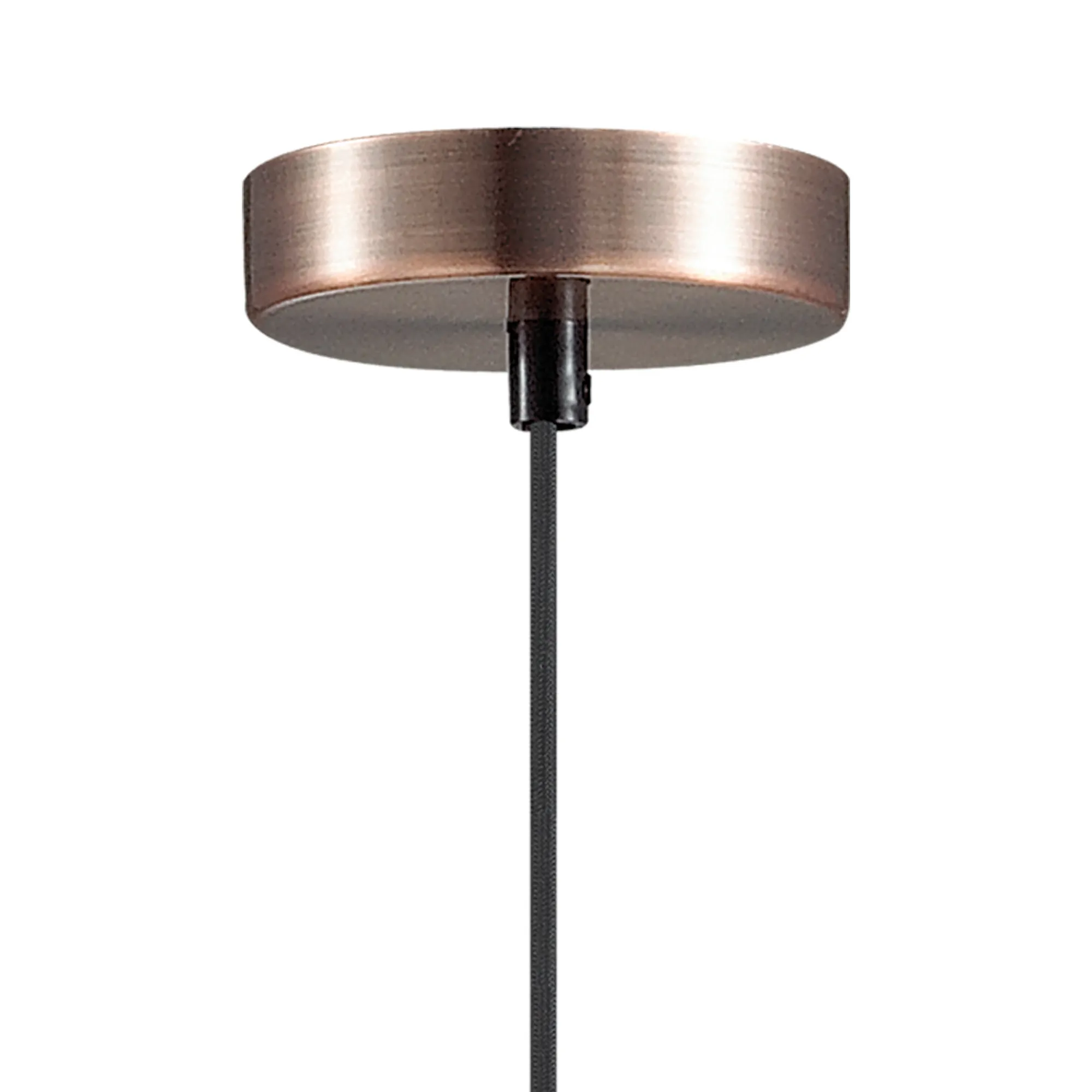 Dreifa 1.5m Single Pendant, 1 x E27, Antique Copper/Black Braided Cable (Maximum Load 1.5kg) D0172  Deco Dreifa Pendant